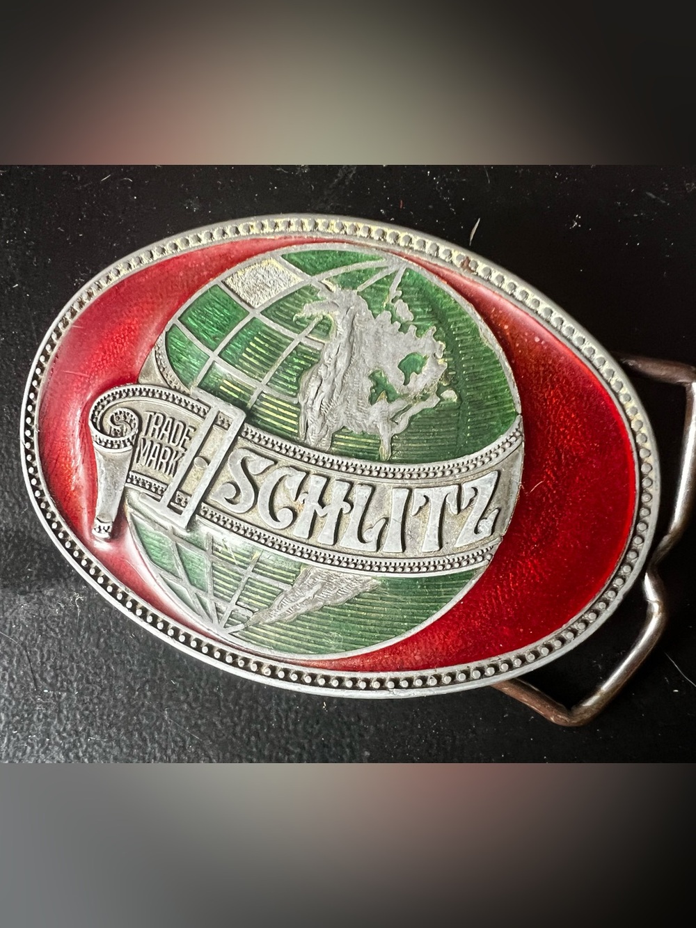 1970's Rare Vintage Schlitz Metal Belt Buckle